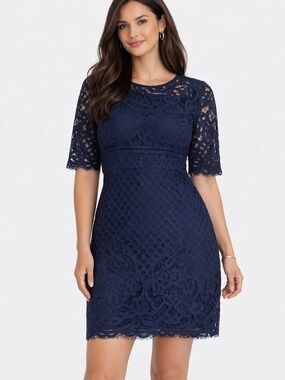 Just Taylor navy blue lace dress